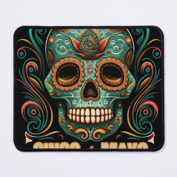 Item preview, Turquoise Cinco de Mayo Sugar Skull designed and sold by danielliamgill.