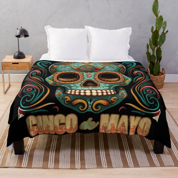 Item preview, Turquoise Cinco de Mayo Sugar Skull designed and sold by danielliamgill.
