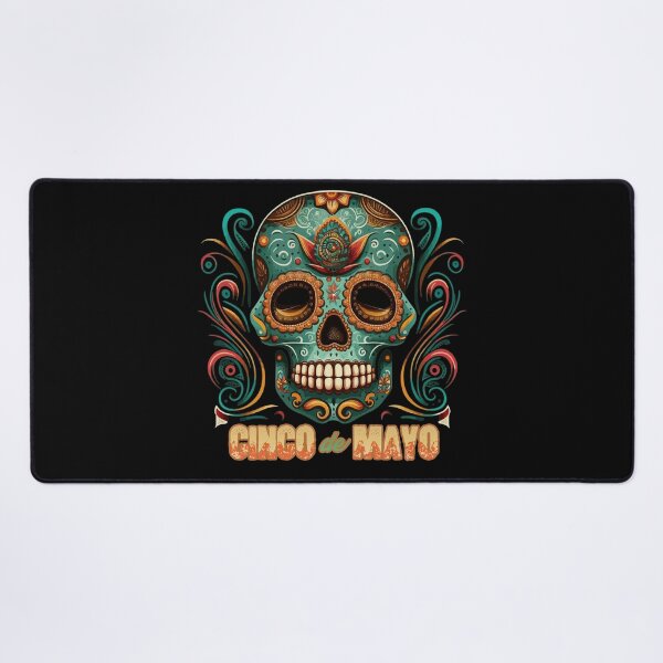 Item preview, Turquoise Cinco de Mayo Sugar Skull designed and sold by danielliamgill.