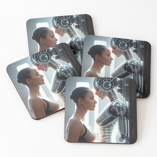 Item preview, Robot Love Story - Woman and Machine designed and sold by The AI Art Gallery.