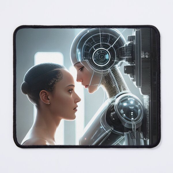 Item preview, Robot Love Story - Woman and Machine designed and sold by The AI Art Gallery.