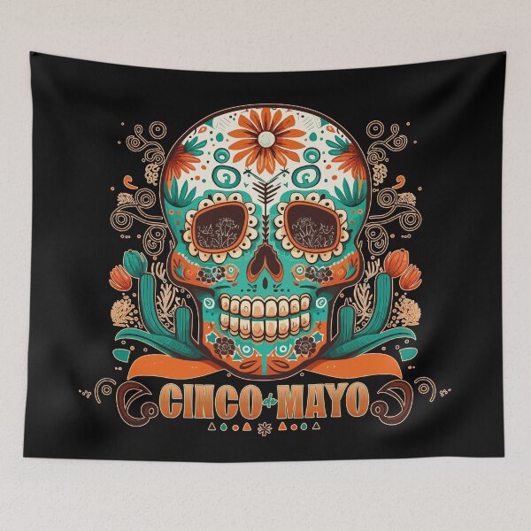Item preview, Whimsical Cinco de Mayo Sugar Skull designed and sold by danielliamgill.