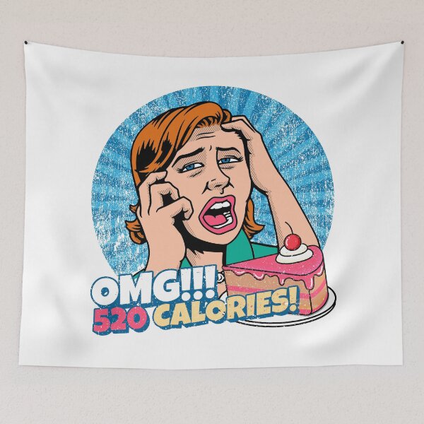 Item preview, OMG! 520 Calories! - Retro comics funny girl on diet designed and sold by sashashuba.