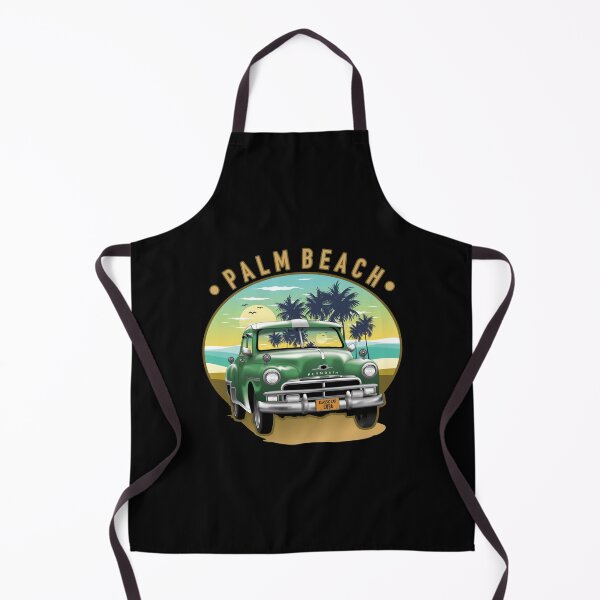 Item preview, Green classic car on the palm beach in summer designed and sold by SetthaSK.