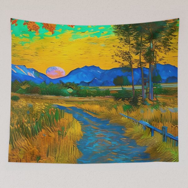Item preview, Mountain Path: A Scenic Oil Painting designed and sold by DreamPrint Collective.