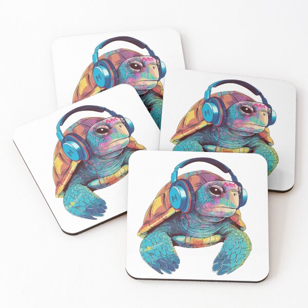 Item preview, Sea Turtle Wearing Headphones designed and sold by HandCraftedArt.