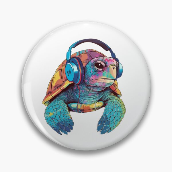 Item preview, Sea Turtle Wearing Headphones designed and sold by HandCraftedArt.