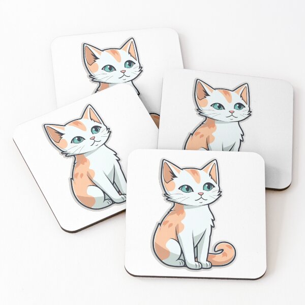 Item preview, Cute Cat White and Orange designed and sold by HandCraftedArt.
