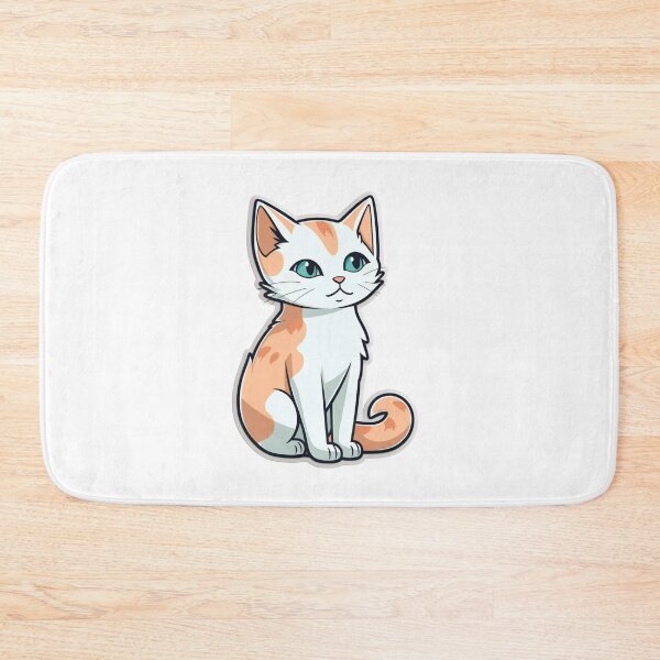 Item preview, Cute Cat White and Orange designed and sold by HandCraftedArt.