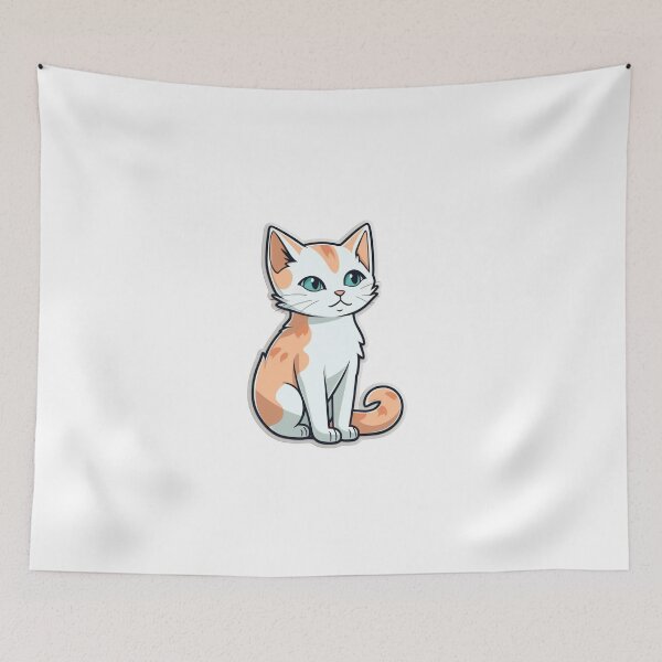 Item preview, Cute Cat White and Orange designed and sold by HandCraftedArt.