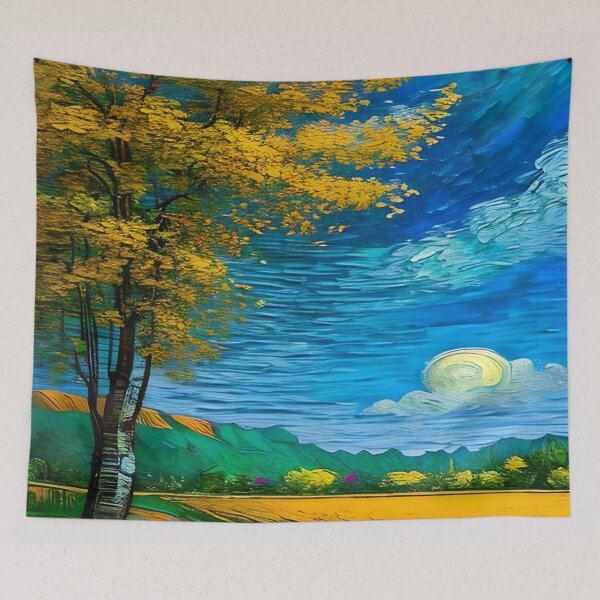 Item preview, Golden Fields: An Idyllic Oil Painting designed and sold by DreamPrint Collective.