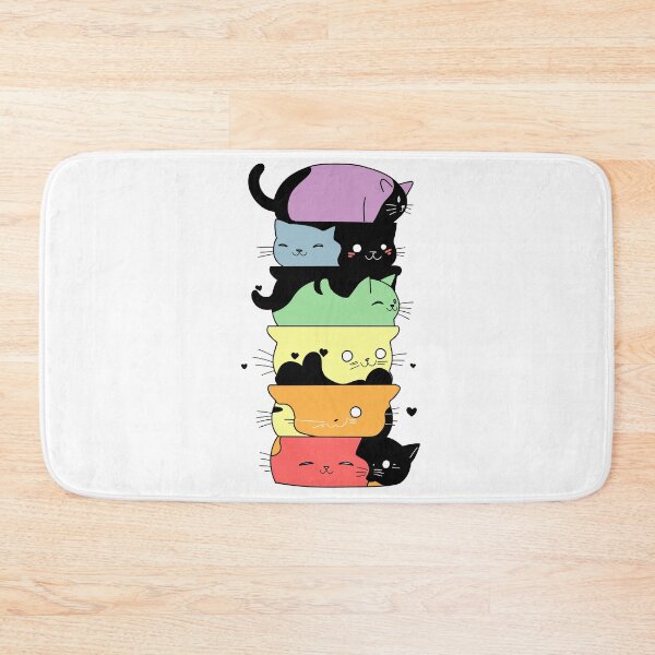 Item preview, Cute Cat Stack in Pride colours designed and sold by -Gedwolcraeft-.