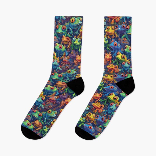 Item preview, Leap into Style with our All-Over Colorful Frog Pattern Apparel and Homeware Collection designed and sold by ThePurpleMelon.