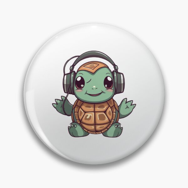 Item preview, Cute Turtle Wearing Headphones designed and sold by HandCraftedArt.