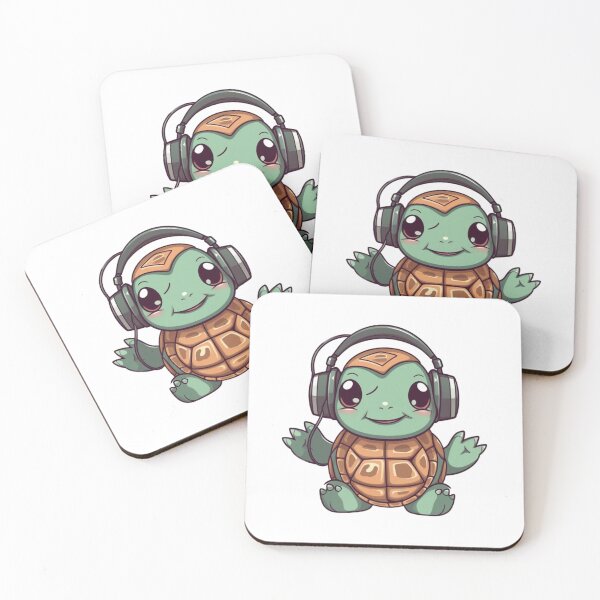 Item preview, Cute Turtle Wearing Headphones designed and sold by HandCraftedArt.