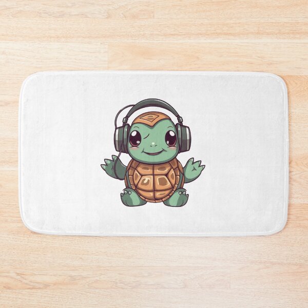Item preview, Cute Turtle Wearing Headphones designed and sold by HandCraftedArt.