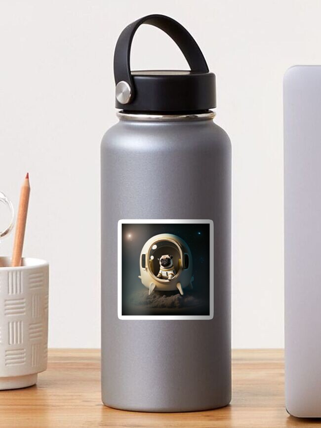 Thumbnail 1 of 3, Sticker, Pugtastic Journey: Pug In Space designed and sold by ShoppingWarrior.