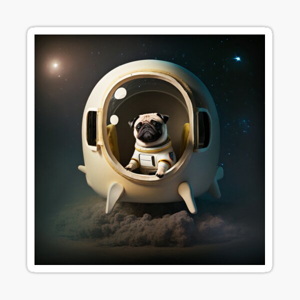 Pugtastic Journey: Pug In Space Sticker