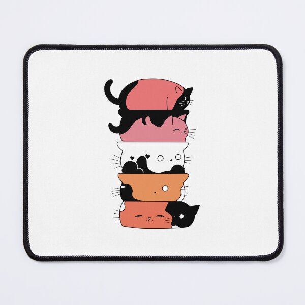 Item preview, Cute Cat Stack in Lesbian Flag colours designed and sold by -Gedwolcraeft-.