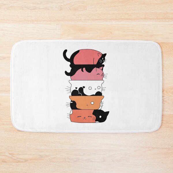 Item preview, Cute Cat Stack in Lesbian Flag colours designed and sold by -Gedwolcraeft-.