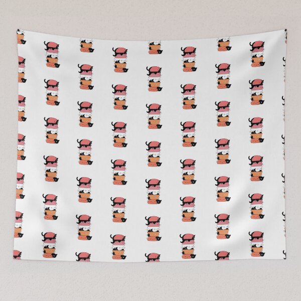 Item preview, Cute Cat Stack in Lesbian Flag colours designed and sold by -Gedwolcraeft-.