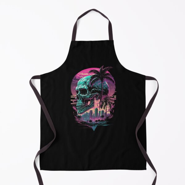 Item preview, Chill Synthwave Skull Skyscraper Sunset designed and sold by SamuraiSwords.