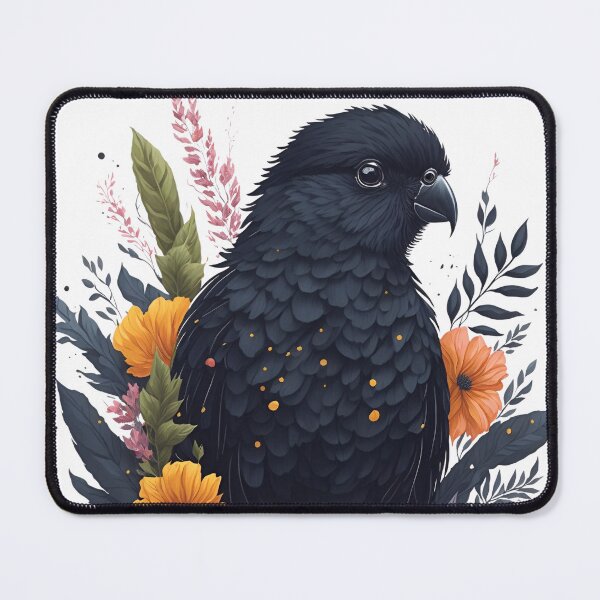 Item preview, Colorful Parakeet Face with Watercolor Flowers and Leaves designed and sold by AndyNgn.