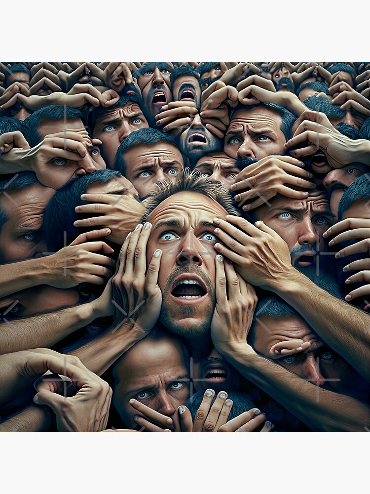 Thumbnail 3 of 3, Sticker, Shopping Warrior's - The 1000 Hands - Crowded Mind designed and sold by ShoppingWarrior.