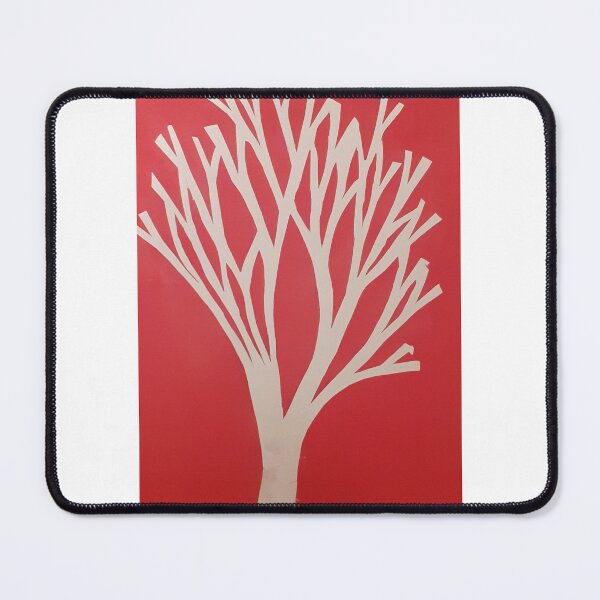 Item preview, White Cut-Out Tree on Red Background designed and sold by PinkGiraffe23.