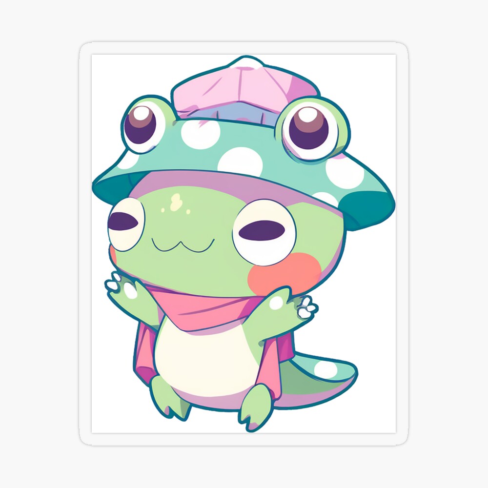 Cute Grey Hair Anime Frog Girl Poster for Sale by PatternzPro