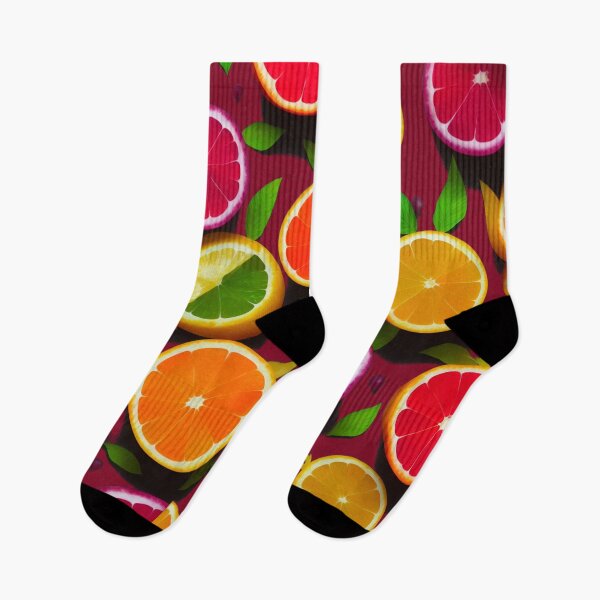 Item preview, Fruits Pattern Orange Ruby Red Grape Lime Slices Leaves - Fruits designed and sold by internlvisions.
