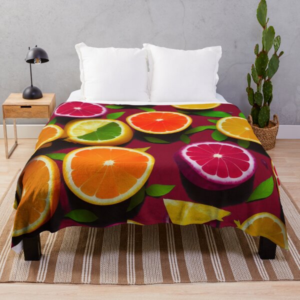 Item preview, Fruits Pattern Orange Ruby Red Grape Lime Slices Leaves - Fruits designed and sold by internlvisions.