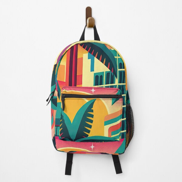 Item preview, Miami Paradise: Art Deco-Inspired Palm Trees and Skyline Design designed and sold by DaiInMetropolis.