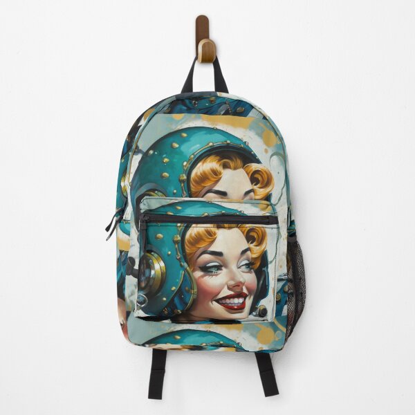 Item preview, Sci-Fi, pin up, retro futuristic beautiful smiling girl designed and sold by GueloStudio.