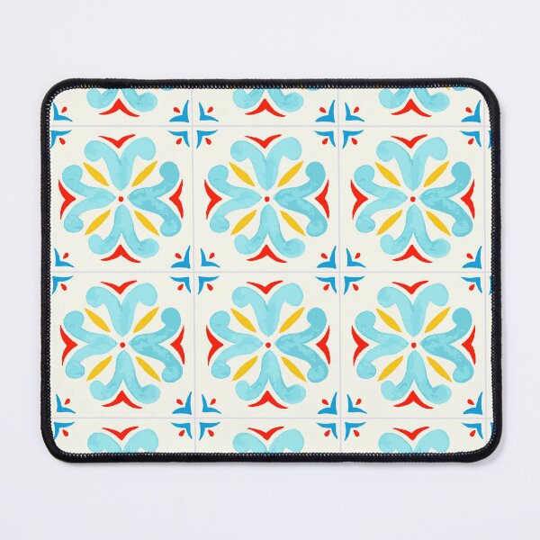 Item preview, Italian Tiles_Lili in Turquoise_Pattern Design designed and sold by ElaMilkoDESIGN.