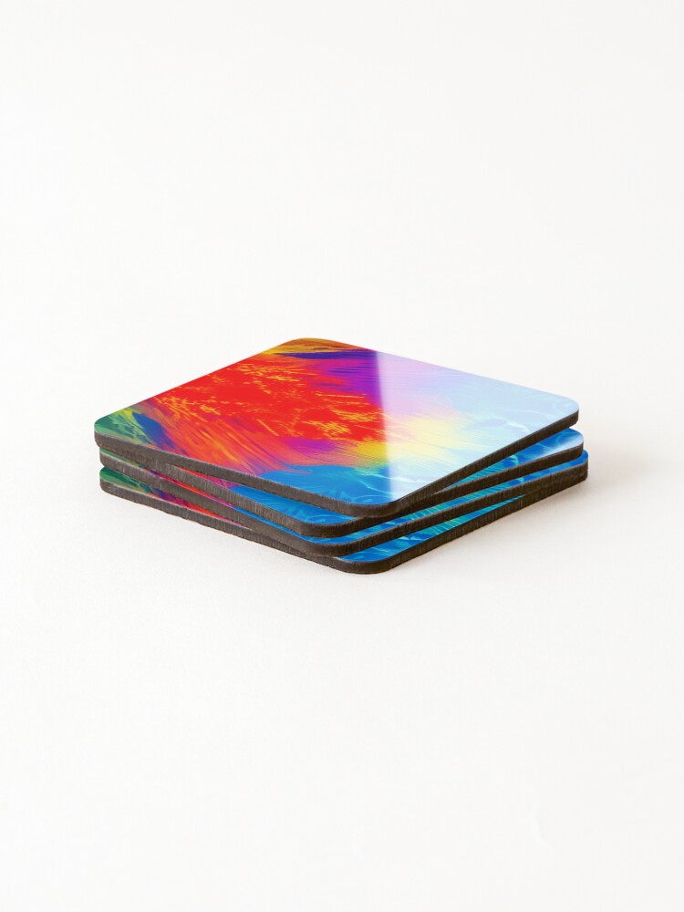 Thumbnail 4 of 5, Coasters (Set of 4), Abstract Colorful Splash designed and sold by calibrit.