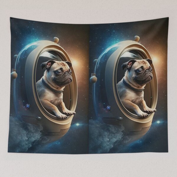 Item preview, Pugtastic Journey: Exploring the Final Frontier designed and sold by ShoppingWarrior.