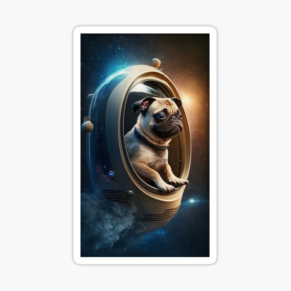 Pugtastic Journey: Exploring the Final Frontier Sticker