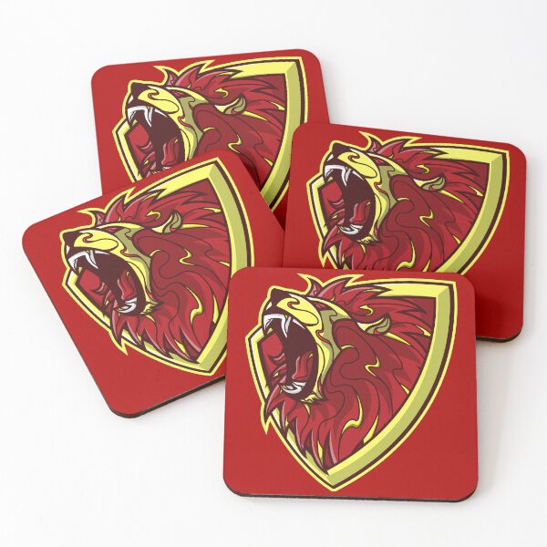 Aperçu de l'œuvre bouclier de lion de valeur or et rouge créée et vendue par FamiFrikiV.