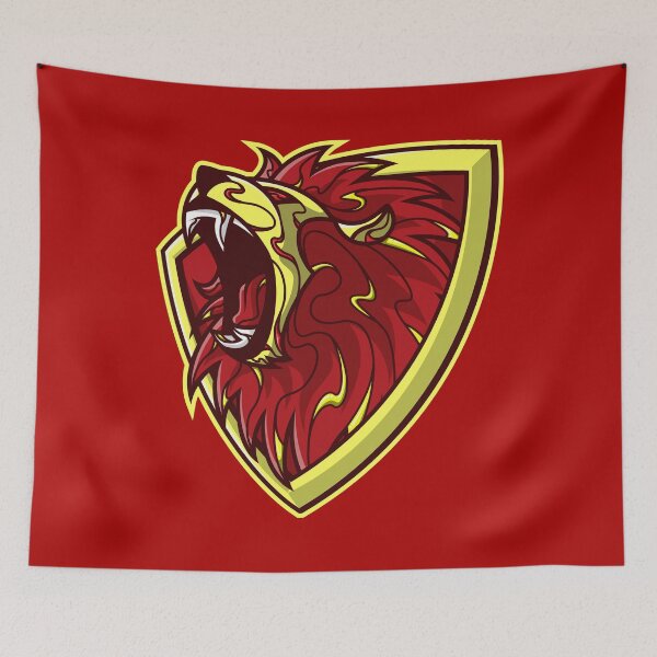 Item preview, gold and red lion of valor shield designed and sold by FamiFrikiV.