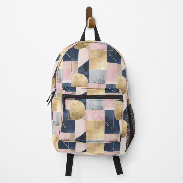 Item preview, Minimal Abstract Mixed Media Piece in Pink Blue & gold designed and sold by Cody Bertasso.