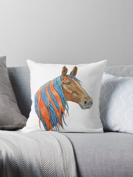 Artikel-Vorschau von Pferd mit orangefarbener und blauer Mähne, designt und verkauft von Juanita2023.