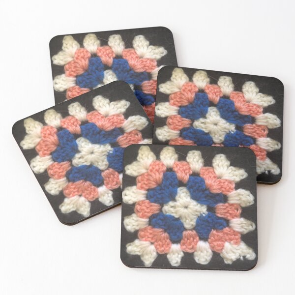 Item preview, Pink, blue and white granny square designed and sold by Phoebew03.