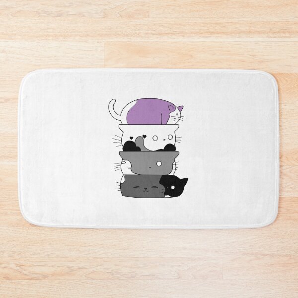 Item preview, Cute Cat Stack in Ace Flag colours designed and sold by -Gedwolcraeft-.