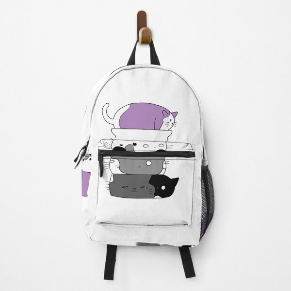 Item preview, Cute Cat Stack in Ace Flag colours designed and sold by -Gedwolcraeft-.