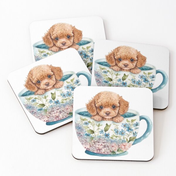 Artikelvorschau, Maltipoo-Welpe in der Blumentee-Tasse entworfen und verkauft von ImaginePrintsHQ.