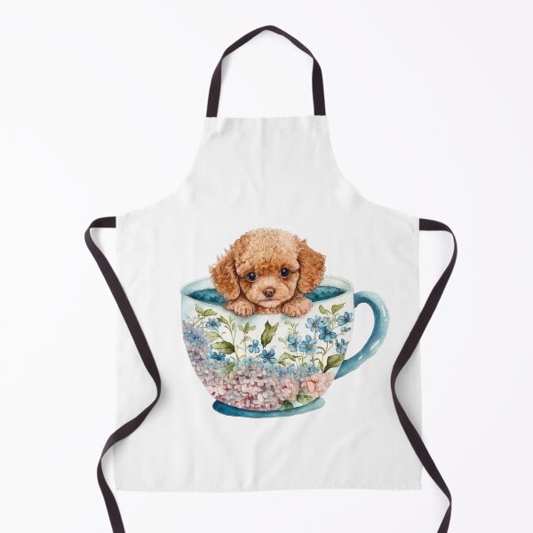 Item preview, Maltipoo Puppy in Floral Tea Cup designed and sold by ImaginePrintsHQ.