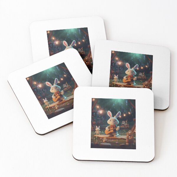 Item preview, cute rabbit musician, playing music in a magical concert hall 1-1 designed and sold by KrazyFantasy.