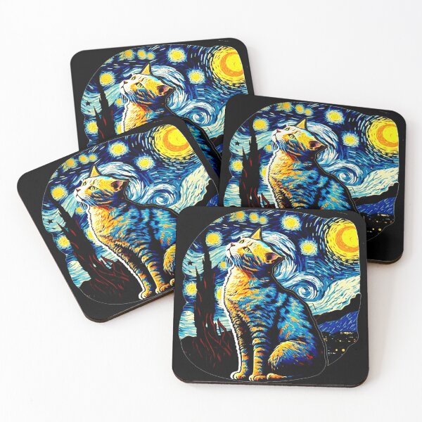 Item preview, Van Gogh Cat Starry Night Van Gogh Cat Lovers designed and sold by Vangoholic.