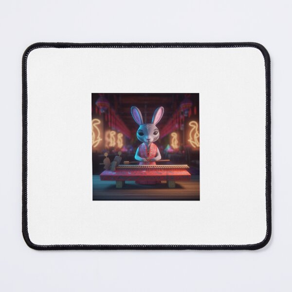 Item preview, cute rabbit musician, playing chinese instrument in a magical concert hall 1-1 designed and sold by KrazyFantasy.